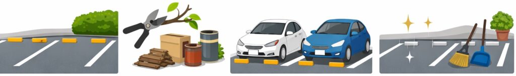 駐車しやすいスペースの提供:美観を保つことで防犯意識を見せつける
