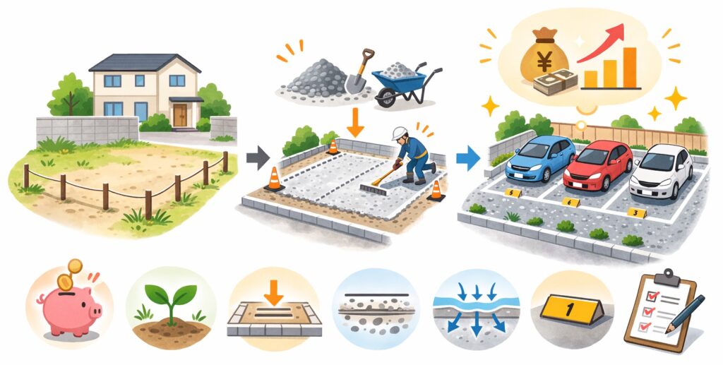 砂利敷きの月極駐車場を選ぶ