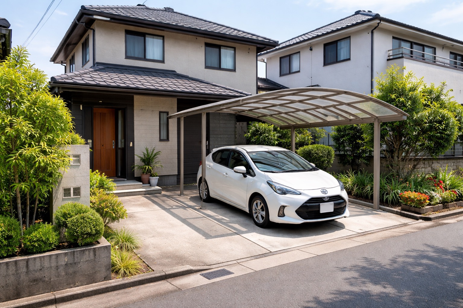 駐車場のタイヤ止め(車止め)の設置方法と費用。適切な位置はどう決める？
