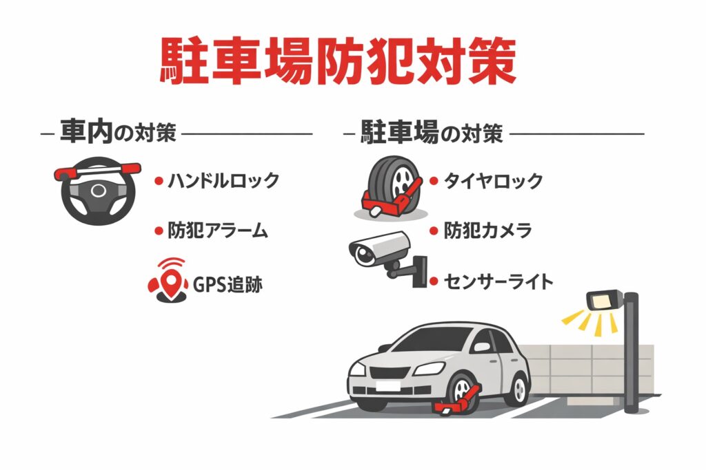 車盗難防止を自宅駐車場で行うには？お客様が注意することとは？