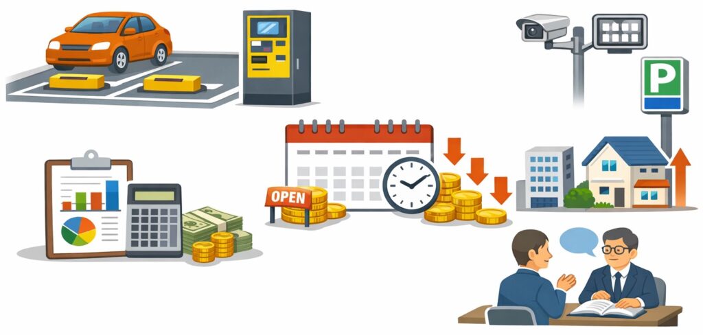 駐車場の設備や機械にかかる費用