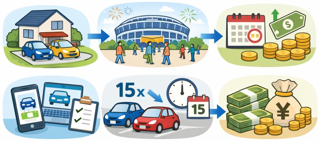使っていない土地を駐車場として生かす例