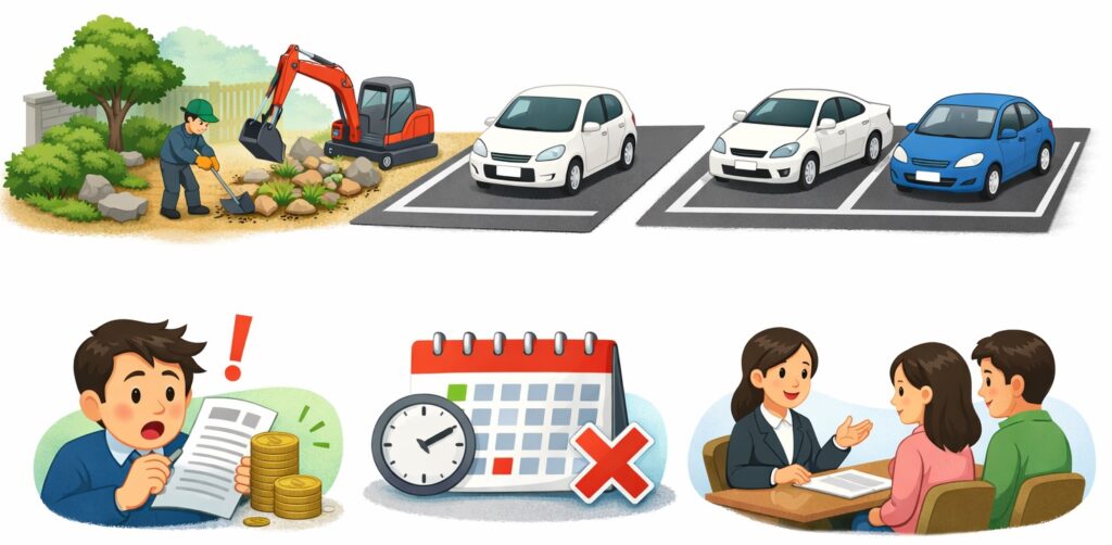 駐車場を一台分つくるときのだいたいの費用