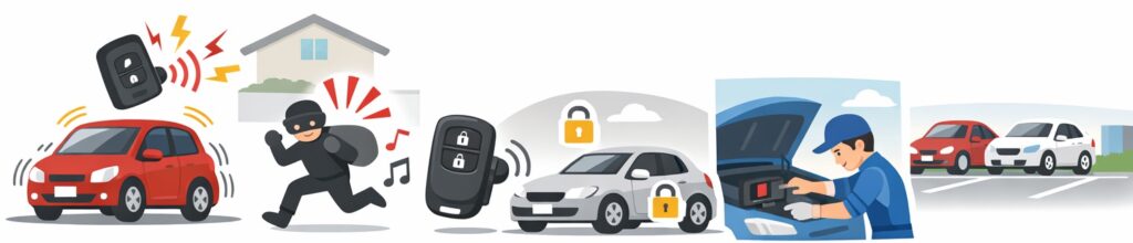 大きな音で知らせる防犯アラーム