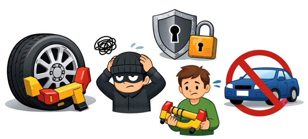 タイヤを動かせなくする対策