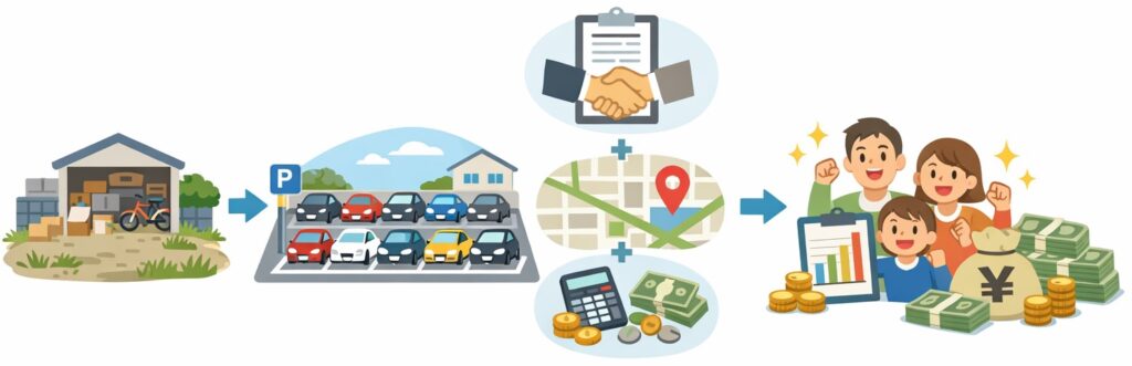 月ごとに貸す駐車場でもらえる年収の目安
