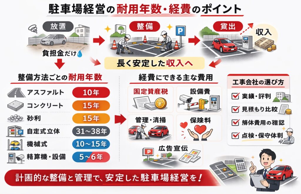 駐車場経営の固定資産税・減価償却・耐用年数を活用した節税方法を経費ごとに解説