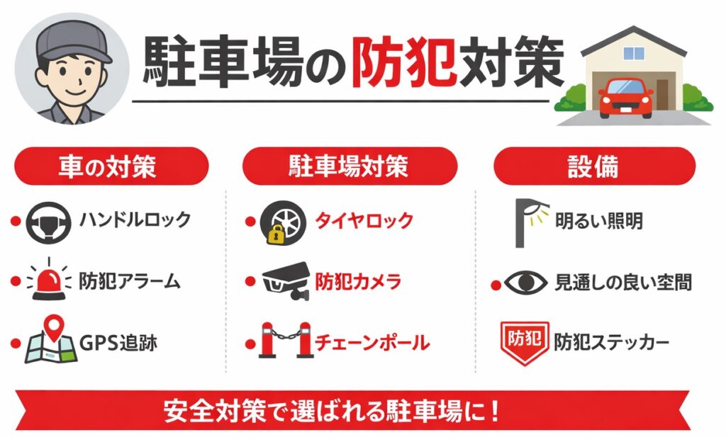 自宅駐車場の車盗難防止に効果的な対策は？防犯カメラ・チェーンの選び方を解説