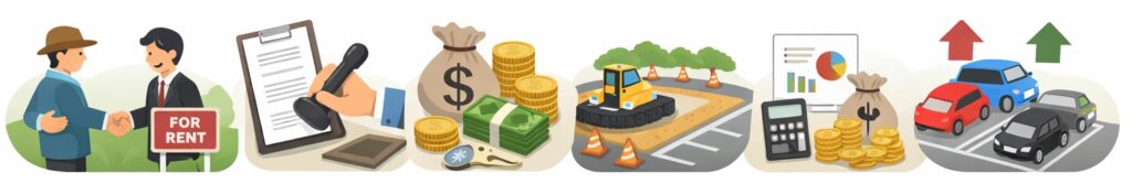 土地を借りて駐車場を作る