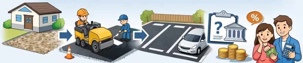 月極駐車場（舗装・区画あり）の場合