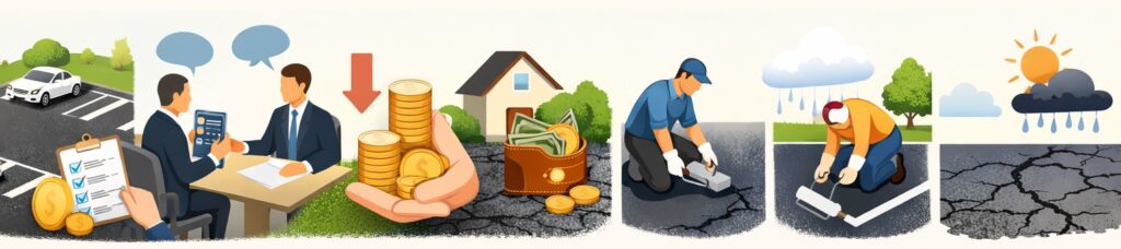 アスファルトで舗装した駐車場の場合