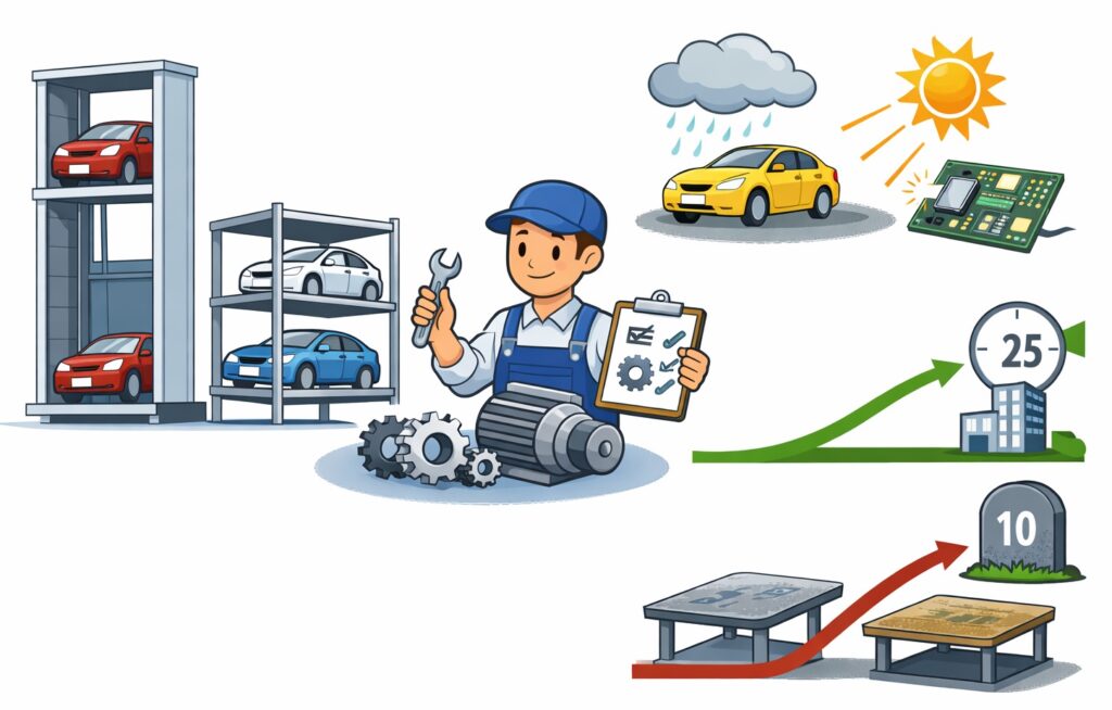 機械式の立体駐車場の場合