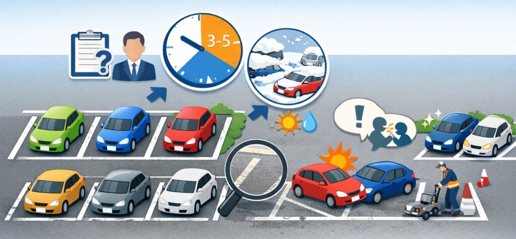 駐車場のライン(区画線)の耐用年数は?
