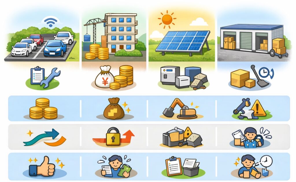 ほかの土地の使い方とくらべたときの特徴