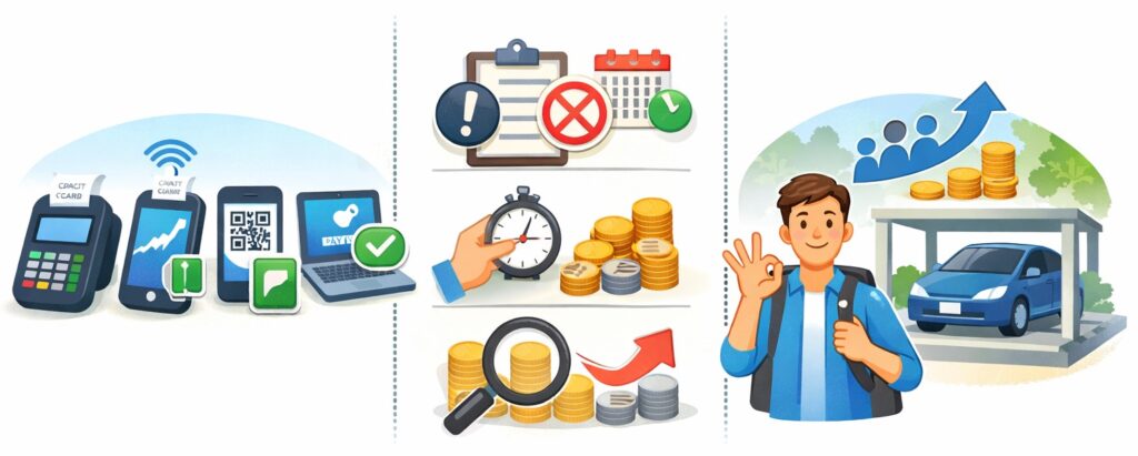 スマートフォンでの支払い・管理に対応しているか