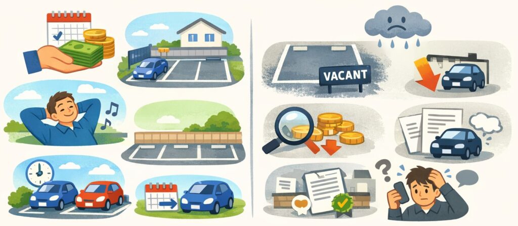 月極駐車場の良いところと気をつけること