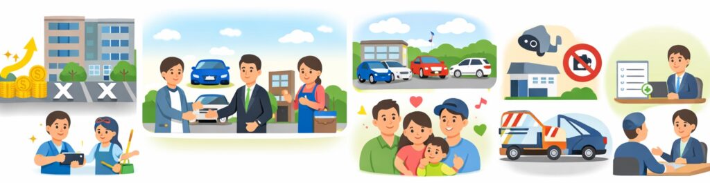 マンションの空き駐車場を外部に貸した事例