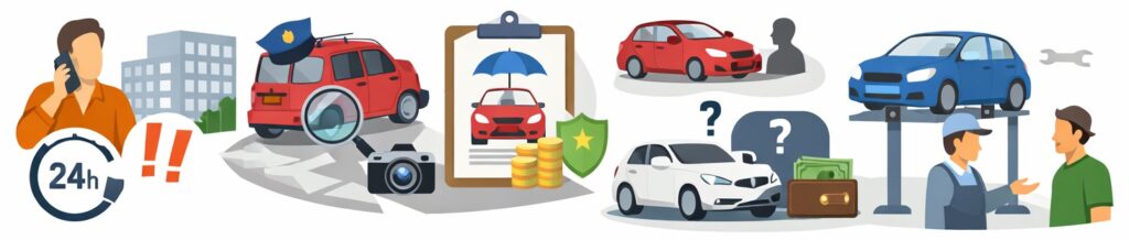 保険会社に連絡して今後の対応を相談する