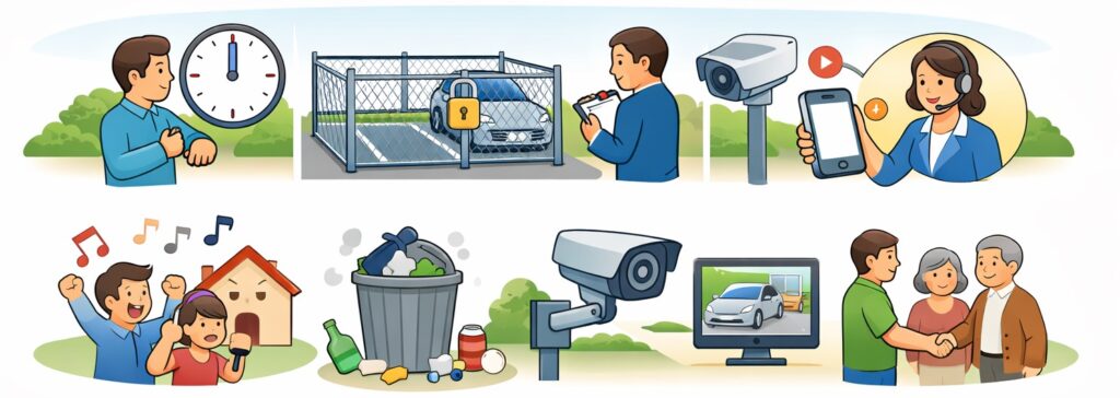 利用時間のオーバーや騒音・ゴミのトラブル