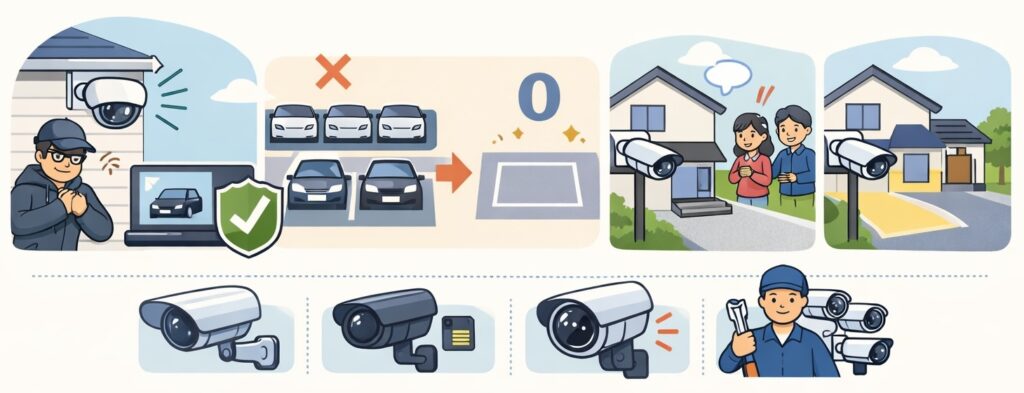 防犯カメラで記録と抑止力を高める