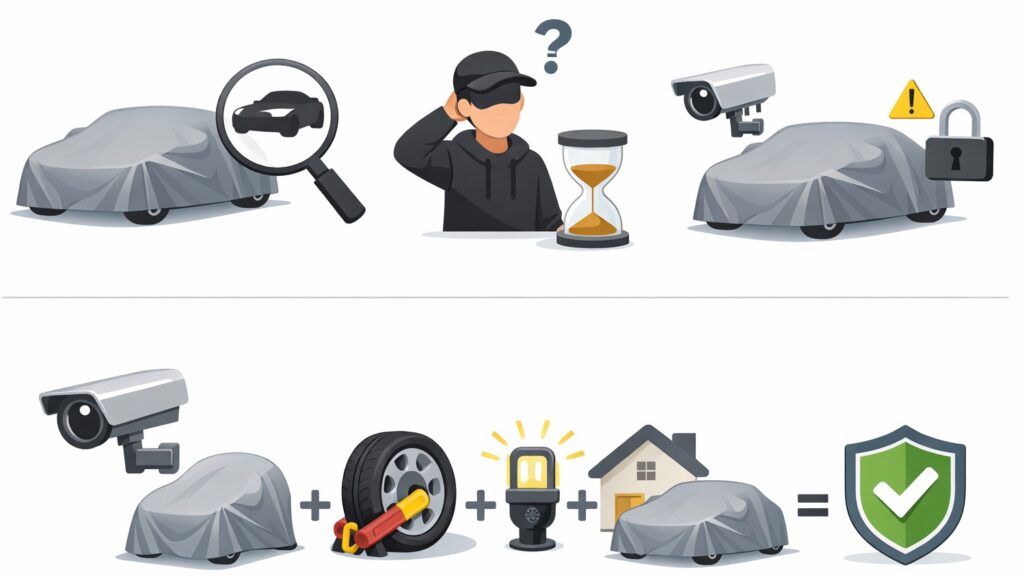 カーカバーで目立たせない工夫