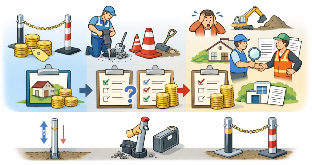 チェーンポールの設置費用の目安