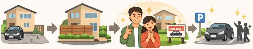 家まわりの見た目が整い、借り手が見つかりやすくなる