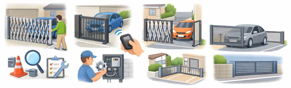 車の出し入れがしやすい可動タイプ