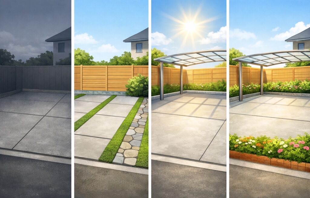 まわりが暗くさびしい印象になった