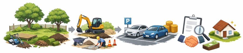 お庭の一部を駐車スペースに変える方法