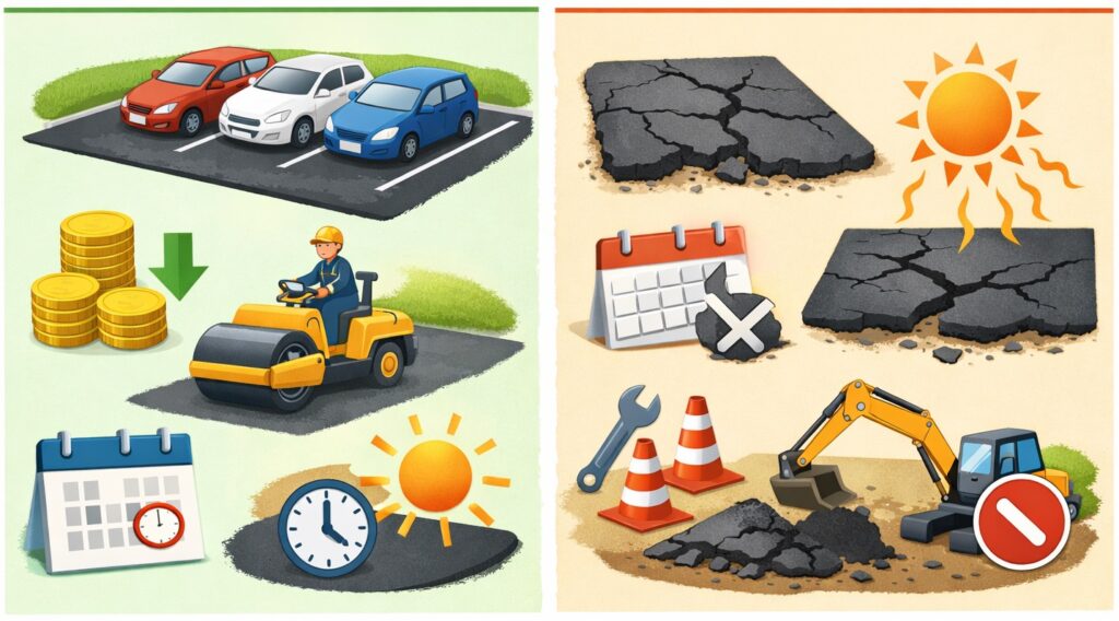 アスファルト舗装の良い点と注意点