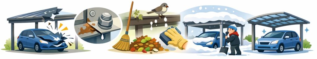 屋根・車庫のお手入れ方法