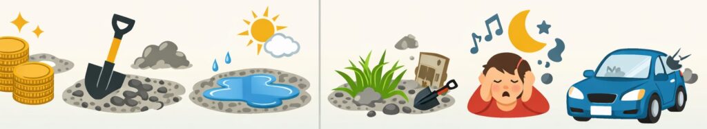 砂利の良い点と気をつける点