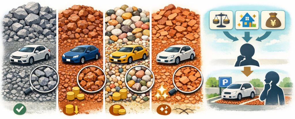 駐車場に使われる砂利の種類