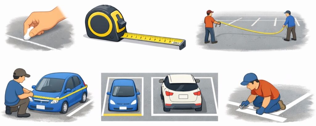 印をつける道具と長さをはかる道具