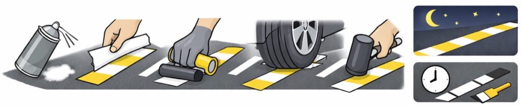 テープでまっすぐ作る方法