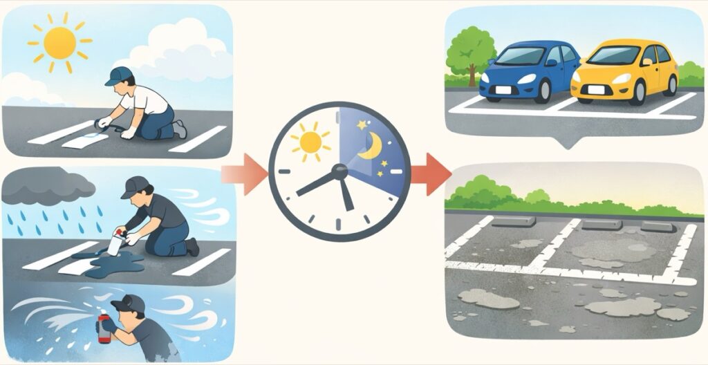 天気を確認して作業日を選ぶ
