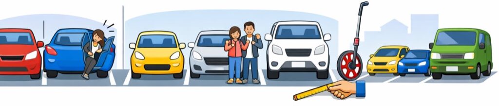 車が止めやすい間隔を守る