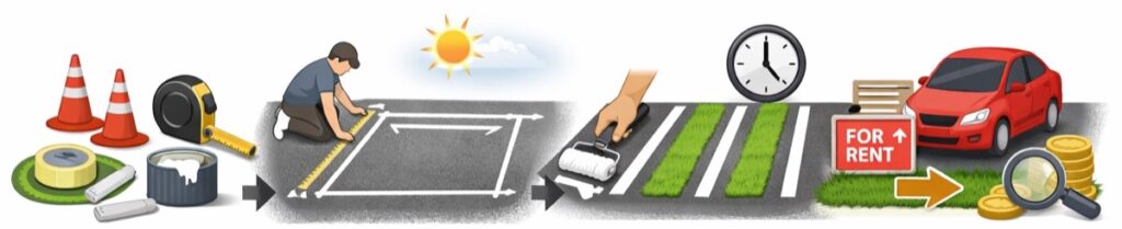 まとめ:駐車場の白線引きとスリット仕上げを自分でやる方法