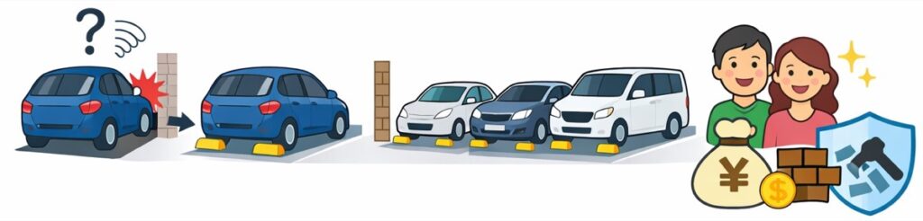 ぶつかる事故を防ぐ効果