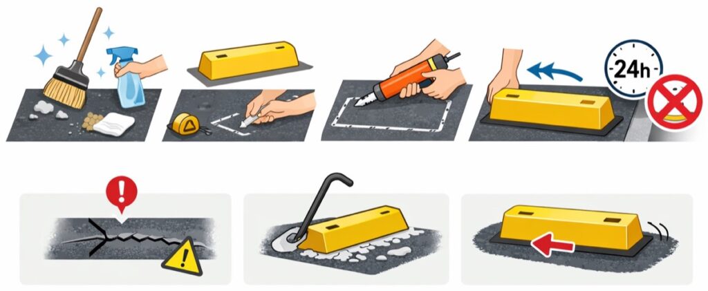 テープや接着剤で固定する方法