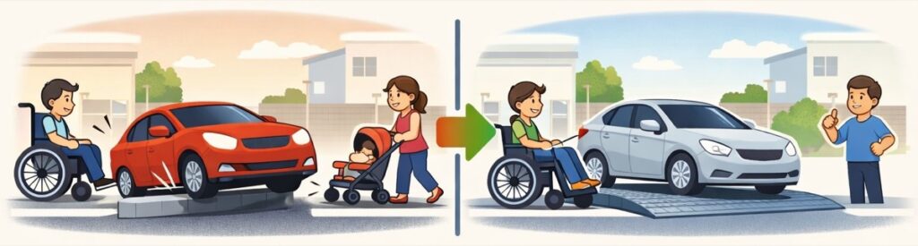 駐車場の出入り口