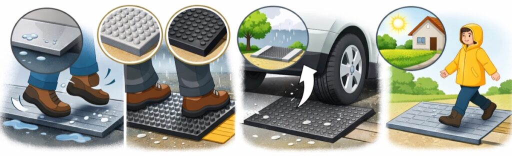 すべり止めがついているかを確かめる