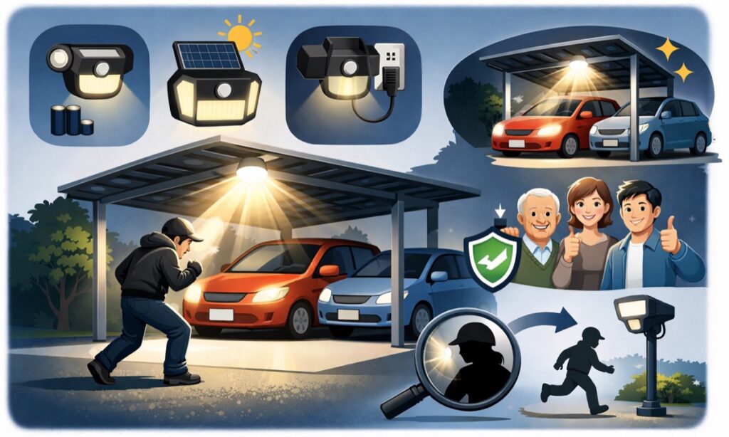 センサーライトで不審者を遠ざける