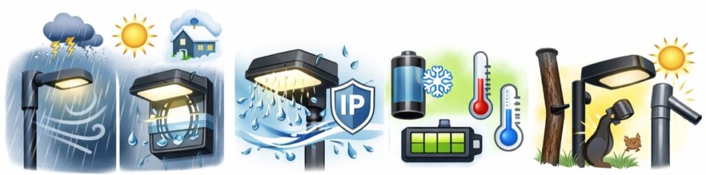 防水性能と屋外での耐久性を確認する