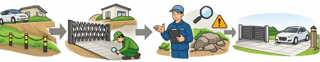 土地の形や高低差に合うか