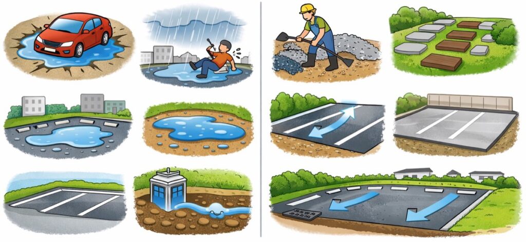 まとめ：駐車場の水たまり対策は原因を知ることが解決への近道