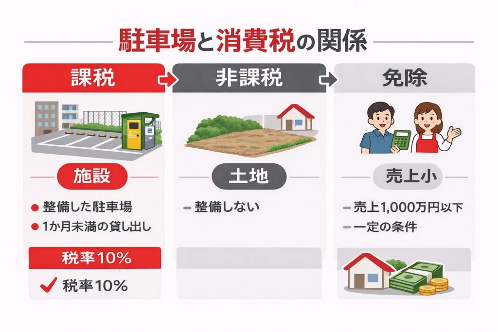 駐車場の経営における消費税は課税？非課税？免除のケースは？