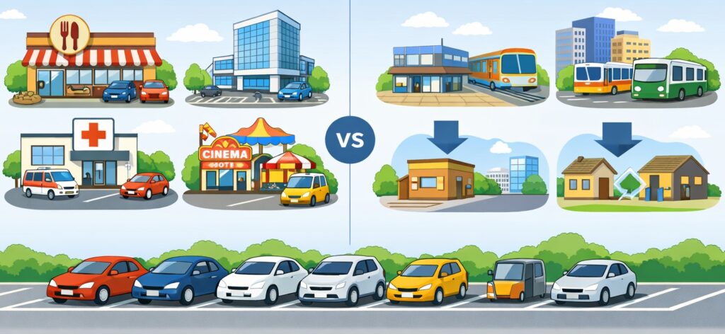 駐車場が義務付けられている主な施設