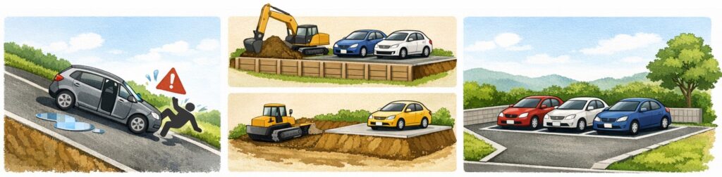 傾斜のある土地での対処法